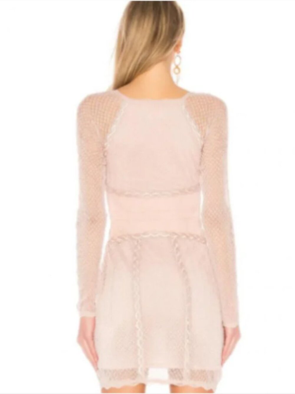 Free People Women's Lace & Mesh Body-Con Dress Nude Sz. X Small - Picture 5 of 10